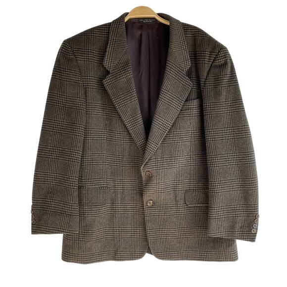 Gianfranco Ruffini Italy Cashmere Blend Sport Coat Blazer Men 46R Brown Plaid - Picture 2 of 9